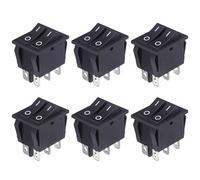 VEXUNGA Interruptor Doble Interruptores Basculante ON OFF 6 Terminales Pulsador Conmutador 15A 250VAC 20A 125VAC Negro Encendido/Apagado (6 Piezas)