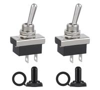 VEXUNGA KN3D-101 Interruptor 12V Interruptores de Palanca 25A 12VDC SPST 2 Pin 2 Position Basculante Encendido y Apagado ON Off con Tapa Impermeable para Coche (Paquete de 2 Piezas)