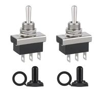 VEXUNGA KN3D-103 Interruptor 12V Interruptores de Palanca 25A 12VDC SPDT 3 Pin 3 Position Basculante ON-OFF-ON con Tapa Impermeable para Coche (Paquete de 2Piezas)