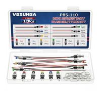 VEXUNGA Mini Momentáneo Poussoir 1A 250V AC 6Piezas Pulsador Momentáneo Precableado y 6 Piezas 2 Pin Momentáneo Botón Redondo Interruptor SPST Normal Abierto ON/OFF Botones Colocar (12 Piezas)