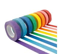 veyaltedl Rollos Cinta Adhesiva Colores,8PCS Adhesiva De Colores Para Manualidades,Escribible Cinta Adhesiva,Masking Tape,Para Pintura,álbumes De Recortes,Decoración De Diarios,Manualidades,DIY,Artes