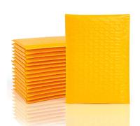 VEYLIN Sobres de burbujas, 50 sobres acolchados de burbujas de polietileno para envíos, correo, embalaje (110 x 190 mm, amarillo)