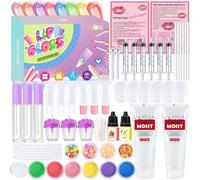 Vezerd Juego de pintalabios para hacer tú mismo, juego de manualidades para adultos, juego de fabricación de pintalabios, juego de brillo de labios para niñas, divertido juego de maquillaje, regalo