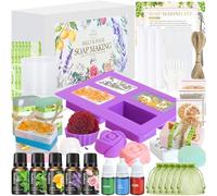 Vezerd - Kit de fabricación de jabón, para hacer tus propios jabones para adultos, juego de manualidades creativo para niñas y niños, con base de molde, kits de manualidades para adultos, kit de