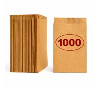 VEZODEK Bolsas Papel Kraft Pequeñas 20x12cm | Bolsa Regalo Cumpleaños Infantil Marrón para Chuches Pan Bocadillo | Bolsa Craft para Boda Navidad (1000)
