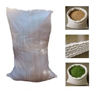 VEZODEK Sacos para Escombros Blancos 60x90cm Sandbag | Costal Saco de Tela de Polipropileno Bolsas Rafia Gomas de Anclaje Resistentes 50kg | Saco Arena Tierra Jardin Sacos Antiinundacion (100)