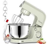 Vezzio Batidora Amasadora,1500W|4.5 L Amasadora de Pan Para Repostería,Bol de Acero inoxidable de Amasador,Batidor,Varillas y Protección Para Salpicaduras 10 Velocidades Repostería Profesional