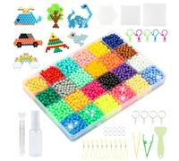 VFANDV Abalorios y Cuentas de 24 Colores - 4800 Piezas, Recambio Bolitas para Fusibles de Juguetes para Niños 4-8 Años - Kit de Principiantes