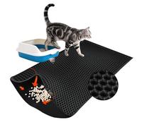 VFANDV Alfombra Gatos Arenero, 90x60cm Impermeable Alfombra Arena Gatos, Diseño de Doble Capa en Forma de Panal, Alta Elástico EVA, Fácil de Limpiar