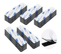 VFANDV Belcro Adhesivo Doble Cara Fuerte, 20 Piezas Belcro Adhesivo Doble Cara Extrafuerte Reutilizable Cinta Adhesiva Doble Cara Negro Cinta Belcro Adhesivo Fuerte para Doméstica (3x10cm)