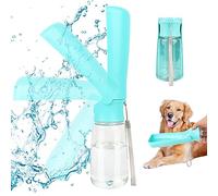 VFANDV Botella de Agua para Mascotas, 180° Plegable Botellas de Agua para Perro Gato, Bebedero Perro Portatil, Botella Agua a Prueba de Fugas, Libre de BPA para Acampar, Senderismo (Azul, 350ML)