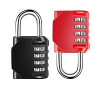 VFANDV Candado Taquilla, 2 Piezas una Pieza Gruesa Candado Combinacion Aleación de Zinc Candados Fuerte y Seguro Candado Numerico para Dormitorios Gimnasios Maletas (Rojo y Negro)