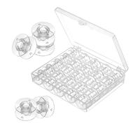 VFANDV Canillas Maquina Coser 36 Piezas, Bobinas para Máquinas de Coser con Caja de Bobinas Carretes Máquinas Coser Transparentes Plásticos para Máquina de Coser Doméstica