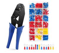 VFANDV Crimpadora Alicates de Terminales, Crimpadora Terminales Alicates 1.5-6 mm², 300 Pcs Crimpadora Alicates de Terminales con Conectores Cable, para Bricolaje y Industrial Eléctricos (HS-30J)