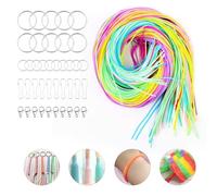 VFANDV Hilos para Hacer Pulseras, 200pcs 20 Colores Hilo Plastico con 40 Pequeños Accesorios Scoubidou Cuerda DIY Cintas de Scooby Doo para Crear Pulseras, Collares, llaveros