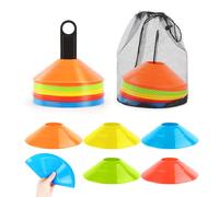 VFANDV Juego de Conos de Fútbol, 50 Piezas Conos Entrenamiento Conos De Disco 5 Colores Conos Agilidad Redondos, Marcado de Canchas Conos de Disco para Entrenamiento de Fútbol