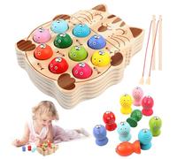 VFANDV Juguetes Educativos Montessori, Juegos Magnéticos de Pesca de Madera, Juguetes Montessori, Juego de Pesca Magnético, Juego de Pescar para Niños, Regalos Educativos para Niños de 3 4 5 Años