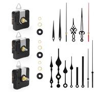 VFANDV Mecanismo Reloj de Pared 3 Piezas, Silencioso Movimiento Reloj de Cuarzo con 5 Pares de Manecillas, 16/18/20mm Maquinaria de Reloj a Pilas para DIY Reparación de Reloj Reemplazo de Piezas