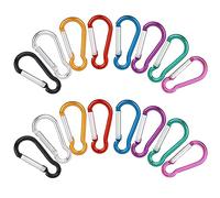 VFANDV Mini Mosquetones Aluminio - 16 Piezas, 8 Colores, Compactos y Livianos para Mochileros, Camping, Pesca y Viajes (3,5 x 40 mm)