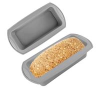 VFANDV Moldes Silicona 2 Piezas Antiadherentes, Molde Bizcocho Rectangular para Repostería y Hornear Pan, Pasteles, Tostadas (Gris)