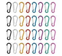 VFANDV Mosquetón de Aluminio Mini - 32 Piezas en 8 Colores, Llavero Compacto y Ligero para Mochileros, Camping, Pesca, Viajes (3,5 x 40 mm)