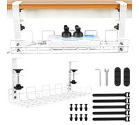 VFANDV Organizador de Cables Escritorio, Bandeja de Gestión Cables Debajo Mesa Escritorio Bandeja Organizador Cables Escritorio sin Taladro para Oficina en Hogar Bandeja de Cables