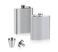 VFANDV Petacas de Alcohol 2 Piezas, 4/8oz Set de Petaca de Acero Inoxidable: 2 Petacas 1 Embudo y 1 Copas de Vino Whisky Portátil Flask para Escalada Camping Barbacoa Bar Fiesta (4oz/112ml)