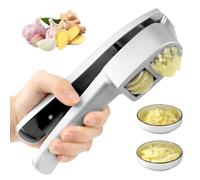 VFANDV Prensa de Ajo Profesional para Cocina, Prensa Ajos Acero Inoxidable, Picadora y Cortadora de Ajos 2 en 1, Superfácil de Usar y Limpiar, Prensa de Ajos Apta para Lavavajillas