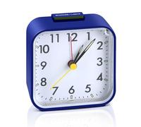 VFANDV Reloj Despertador Analógico Silencioso, Despertadores de Mesilla Reloj Despertador De Viaje Reloj Despertador de Cabecera con Luz Nocturna Función de Repetición para el Hogar (Azul)