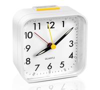 VFANDV Reloj Despertador Analógico Silencioso, Despertadores de Mesilla Reloj Despertador De Viaje Reloj Despertador de Cabecera con Luz Nocturna Función de Repetición para el Hogar (Blanco)