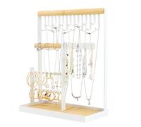 VFANDV Soporte para Joyas, Expositor de Joyas, Soporte de Joyería, Expositor de Joyas con Bandeja, Soporte para Cadena de 4 Niveles, Organizador de Joyas para Collares, Pendientes, Anillos, Pulseras