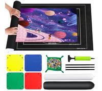 VFANDV Tapete Puzzle, Fieltro Tapete Puzzle para 1000 1500 2000 3000 Piezas Puzzle Mat Roll Jigsaw Puzzle Pad, Estera de Rompecabezas Portátil con 4 Puzzles Clasificadores (Negro)