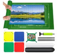VFANDV Tapete Puzzle, Fieltro Tapete Puzzle para 500 1000 1500 Piezas Puzzle Mat Roll Jigsaw Puzzle Pad, Estera de Rompecabezas Portátil con 4 Puzzles Clasificadores, 66 x 116 cm