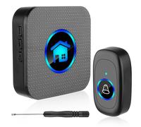 VFANDV Timbre Inalámbrico Exterior Impermeable, Timbre Inalámbrico, IP55 Impermeable Doorbell 300M, Kit de Timbre Inalambrico, 5 Niveles de Volumen y 55 Melodías, Indicador LED para Hogar, Oficina