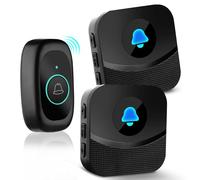 VFANDV Timbre Inalámbrico Exterior, IP55 Impermeable 400m Timbre Inalámbrico Exterior Kit Wireless Doorbell Puerta 400M con 2 Receptores 55 Melodías 5 Niveles de Volumen para Hogar Salón Oficina