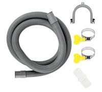 VFANDV Universal Manguera De Drenaje, Ø 20mm Tubo de Drenaje de Lavavajillas, Kit de tubo de extensión de manguera de drenaje con Abrazaderas y Soportes, para Lavadora Lavavajillas y Secadora (1.5M)