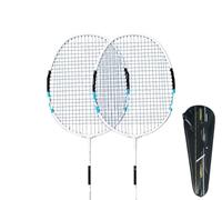 VFdthR Badminton Set Raqueta de bádminton Ofensiva, máx. 11 kg (Incluye Bolsa y Cuerda), Fibra Carbono Profesional Titanio(2PCS Blue Sacks)