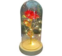 VFdthR Rosa De Cristal Rosa de Cristal, Forever Rose Flor lámina Oro 24 Quilates en Cubierta Regalo Eterno del día San Valentín for Novia, Boda, Fiesta, Dama Honor(Red 2)