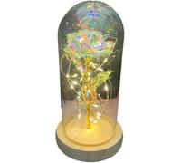 VFdthR Rosa De Cristal Rosa de Cristal, Forever Rose Flor lámina Oro 24 Quilates en Cubierta Regalo Eterno del día San Valentín for Novia, Boda, Fiesta, Dama Honor(Gold 2)
