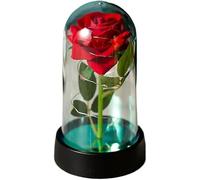VFdthR Rosa De Cristal Rosa de Cristal, Rosa for Siempre, Flor Aluminio luz eterna en Cubierta Vidrio, Regalos Aniversario, Boda for Invitados, Dama Honor, día San Valentín(Red)