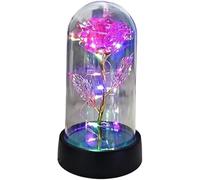 VFdthR Rosa De Cristal Rosa de Cristal, Rosa for Siempre, Flor Aluminio luz eterna en Cubierta Vidrio, Regalos Aniversario, Boda for Invitados, Dama Honor, día San Valentín(Orange)