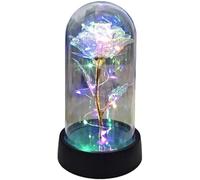 VFdthR Rosa De Cristal Rosa de Cristal, Rosa for Siempre, Flor Aluminio luz eterna en Cubierta Vidrio, Regalos Aniversario, Boda for Invitados, Dama Honor, día San Valentín(Color)