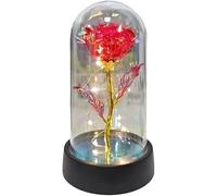 VFdthR Rosa De Cristal Rosa de Cristal, Rosa for Siempre, Regalo del día San Valentín for Novia, eterna, Flor lámina Ligera en Cubierta plástico, Regalos Boda for Madres, Dama Honor(Red Warm Light)