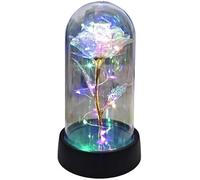 VFdthR Rosa De Cristal Rosa de Cristal, Rosa for Siempre, Regalo del día San Valentín for Novia, Flor lámina luz eterna en Cubierta Vidrio, favores Boda for Madres, Dama Honor(Colorful Gold-01)