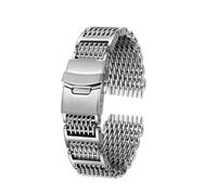 VFEBTSD Compatible con Casio Hamilton Karki Aviation Field Series Metal Acero inoxidable Cool Shark Net Pulsera Correa de reloj Correa de reloj 20 mm 22 mm(G29-02 silver,22mm)