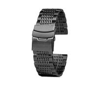 VFEBTSD Compatible con Casio Hamilton Karki Aviation Field Series Metal Acero inoxidable Cool Shark Net Pulsera Correa de reloj Correa de reloj 20 mm 22 mm(95 black,22mm)