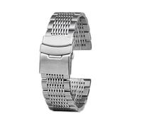 VFEBTSD Compatible con Casio Hamilton Karki Aviation Field Series Metal Acero inoxidable Cool Shark Net Pulsera Correa de reloj Correa de reloj 20 mm 22 mm(95 silver,20mm)