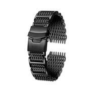 VFEBTSD Compatible con Casio Hamilton Karki Aviation Field Series Metal Acero inoxidable Cool Shark Net Pulsera Correa de reloj Correa de reloj 20 mm 22 mm(G29-02 black,20mm)