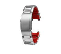 VFEBTSD Compatible con Casio MTG-B1000 Serie MTG-B2000 Correa de acero sólido Correa de acero inoxidable Fondo azul rojo MTG B2000 Mod Kit Cadena de metal(Silver red,MTG-B2000)