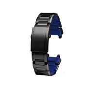 VFEBTSD Compatible con Casio MTG-B1000 Serie MTG-B2000 Correa de acero sólido Correa de acero inoxidable Fondo azul rojo MTG B2000 Mod Kit Cadena de metal(Black blue,MTG-B2000)